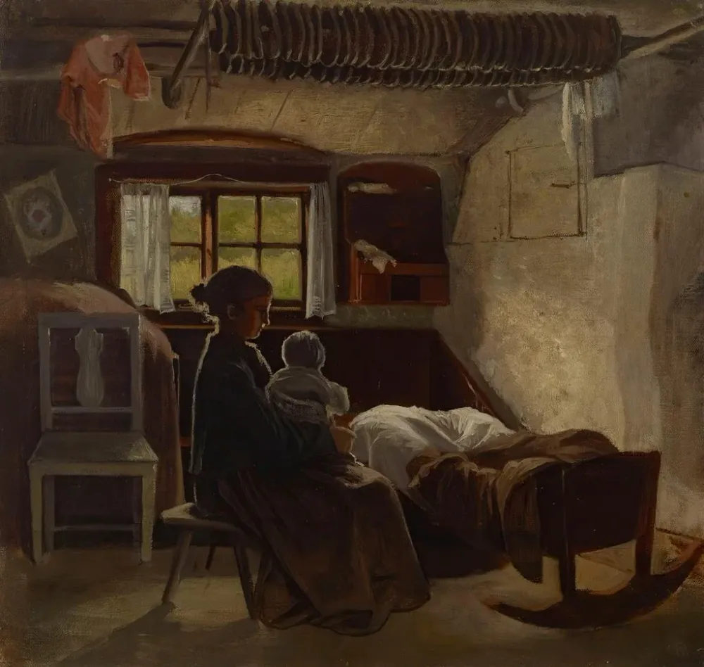 Tableau Vue intérieure d'un salon de Uusimaa - Albert Edelfelt | Reproduction Artem Legrand