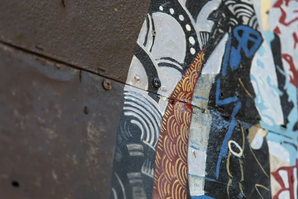 Geisha - peinture à l’huile sur métal rouillé ARTSWILD Gallery