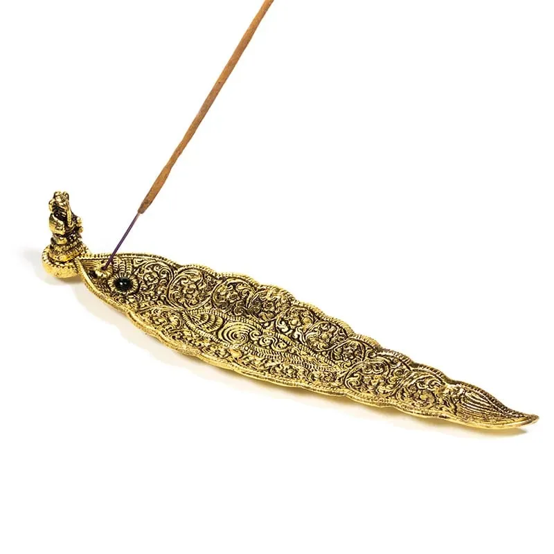 Brûleur d'encens Ganesh or - Feuille Astroia
