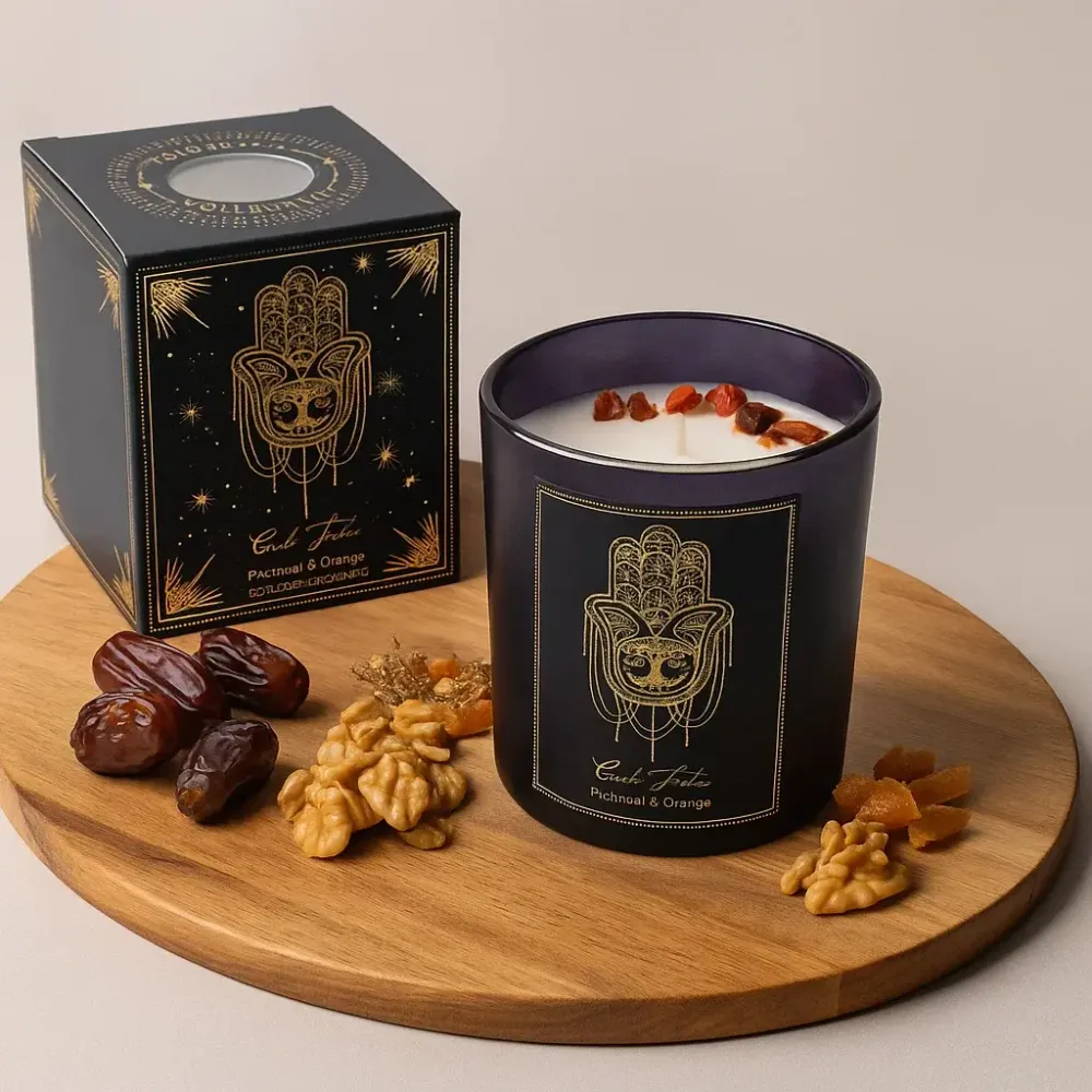 Bougie d'intention en verre 20h | Good Fortune Astroya