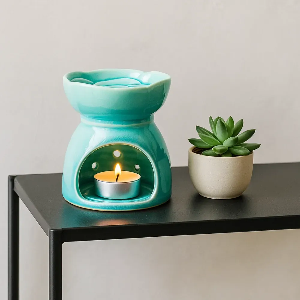 Brûle parfum en céramique turquoise : Arbre de Vie Astroya