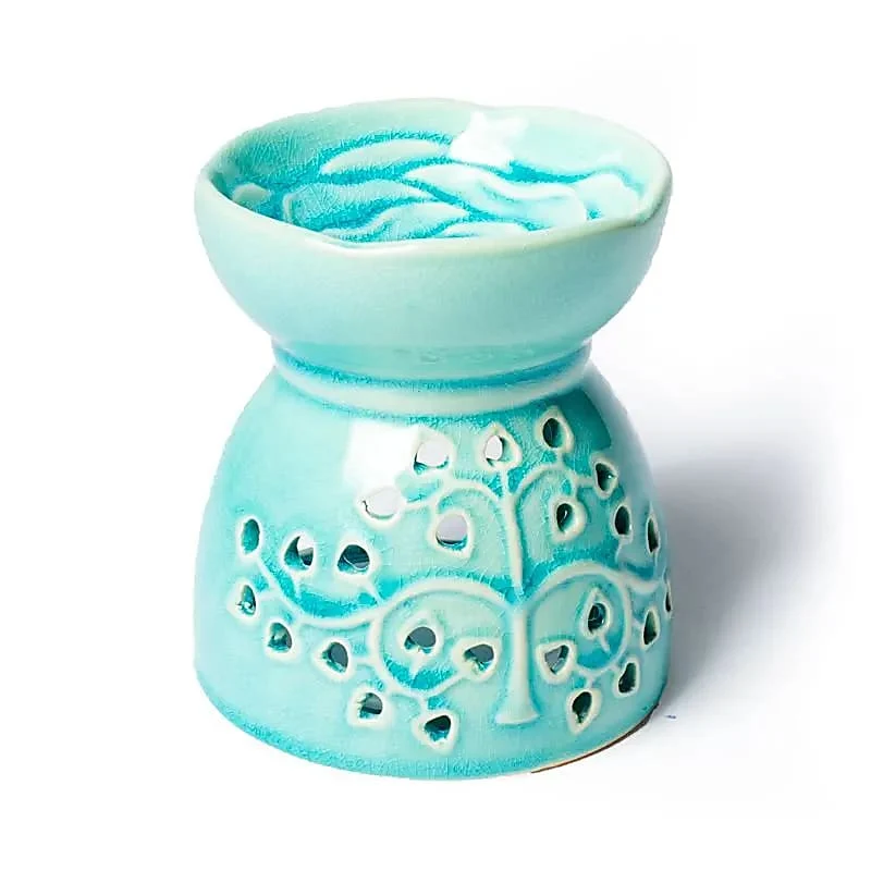 Brûle parfum en céramique turquoise : Arbre de Vie Astroya