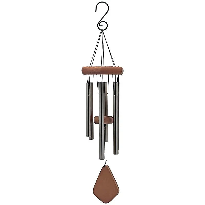 Carillon à vent 6 tubes alu et bois - 50 cm Astroya