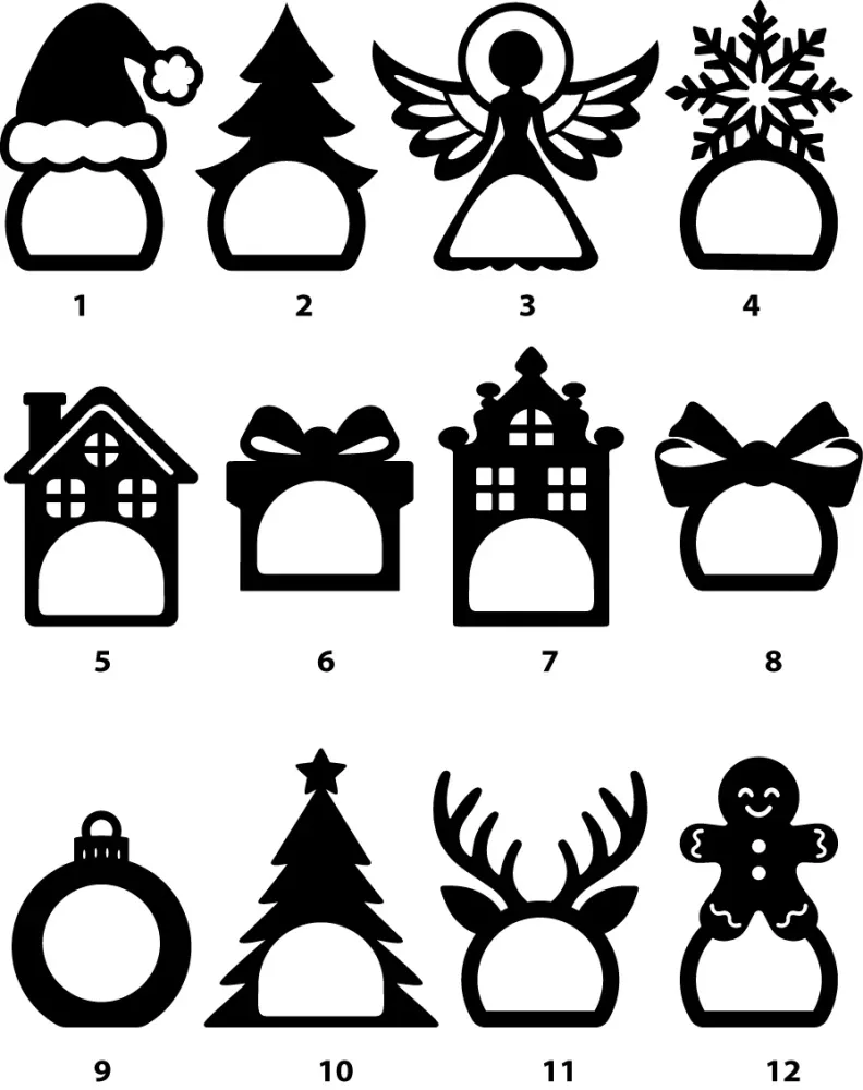 Lot de 4 Ronds de serviette Noël en bois Atelier Eli'magine