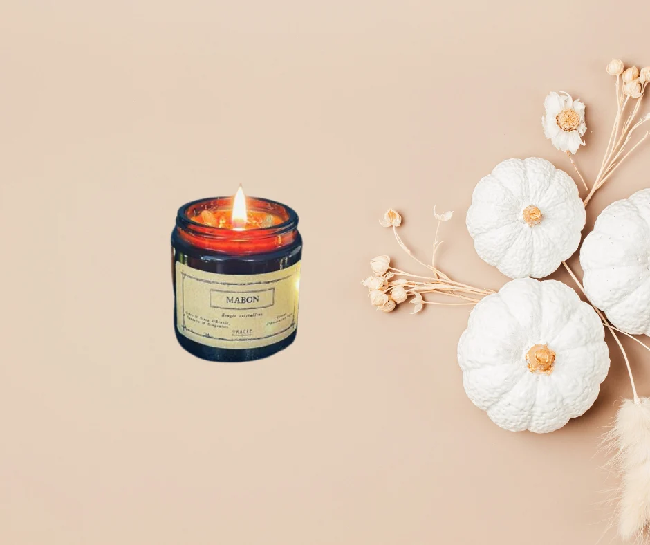Bougie "Mabon" - Cidre, Sirop d'Erable, Cannelle et Gingembre, Aventurine verte - 120 ml Atelier Oracle