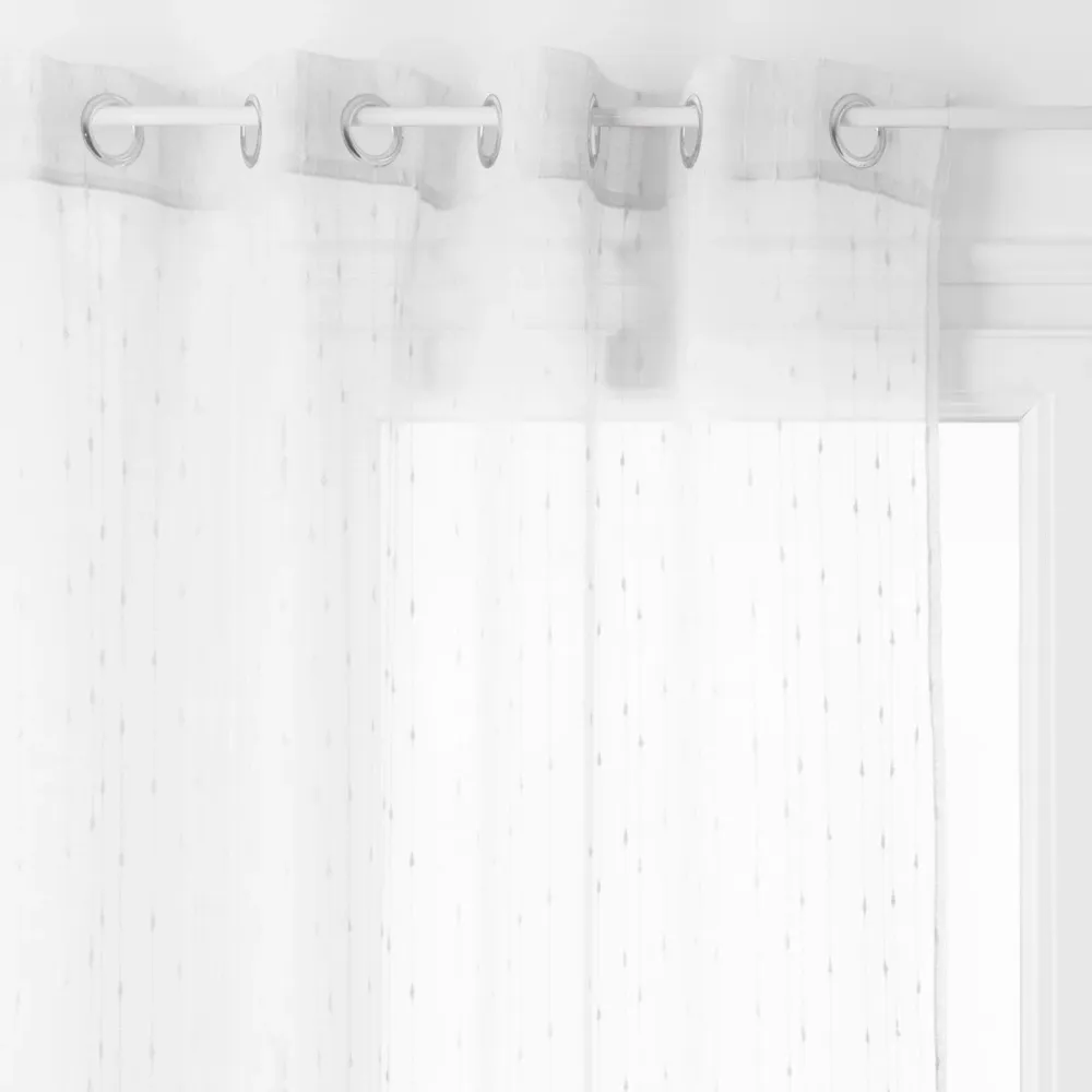 Atmosphera Rideau Voilage Anissa 135x260cm - Prêt à poser avec anneaux - Blanc