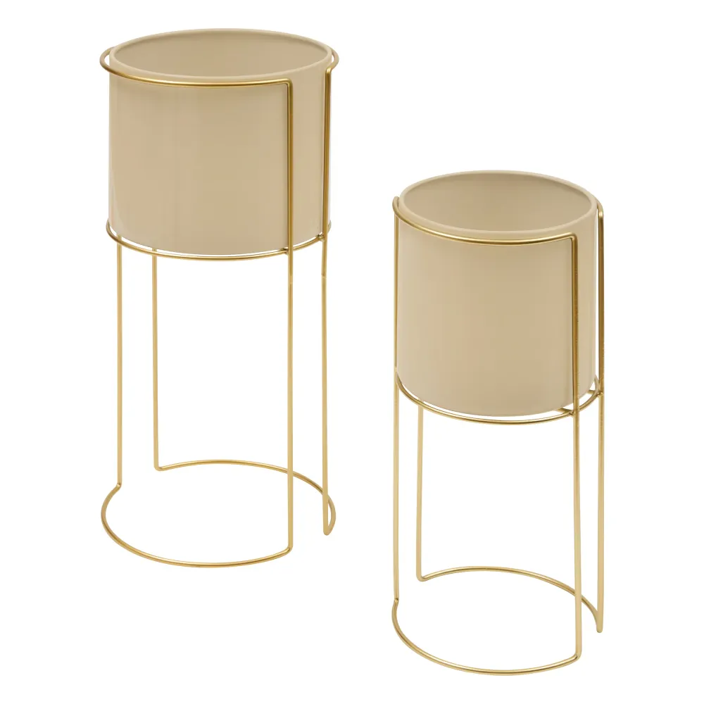 Atmosphera Set de 3 pots de fleurs Ø10/12/14cm - Doré