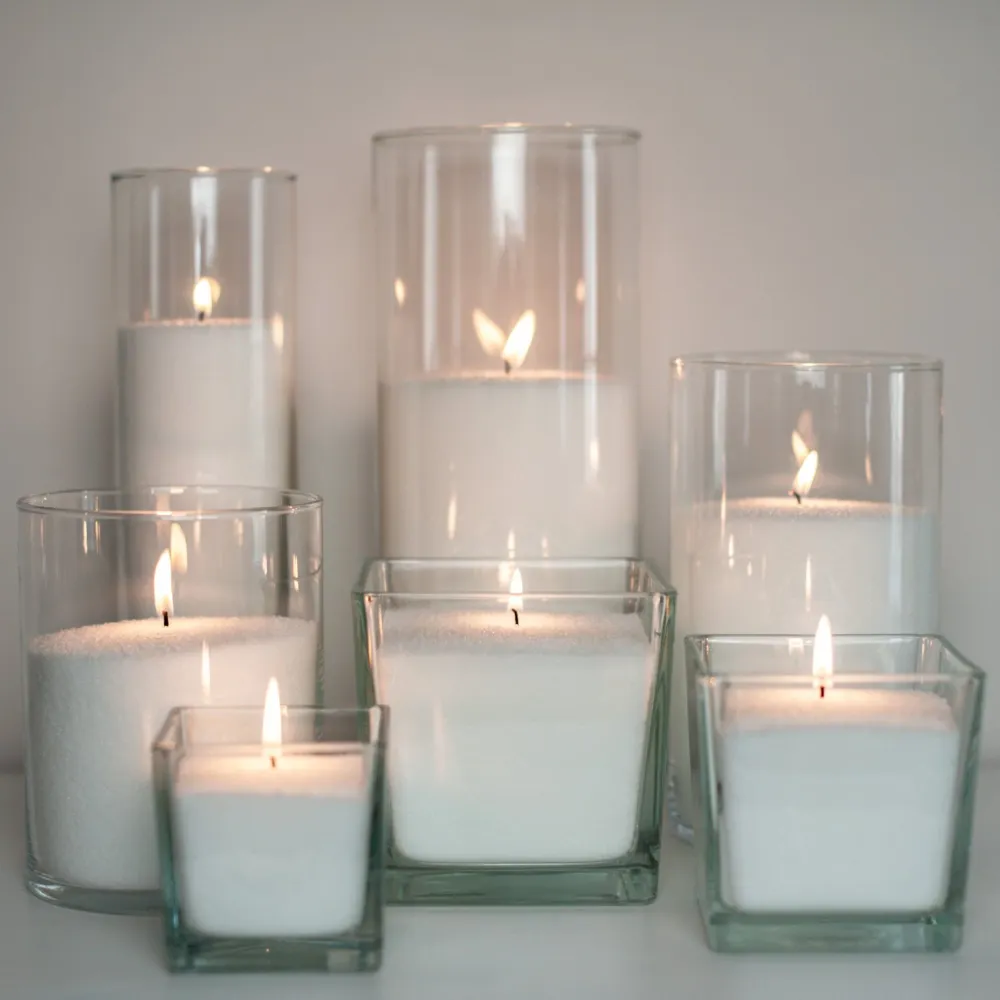 BOUGIE SABLE CIRE 9,9 LB + 90 MÈCHES EN CADEAU White ATOMRA HOME®