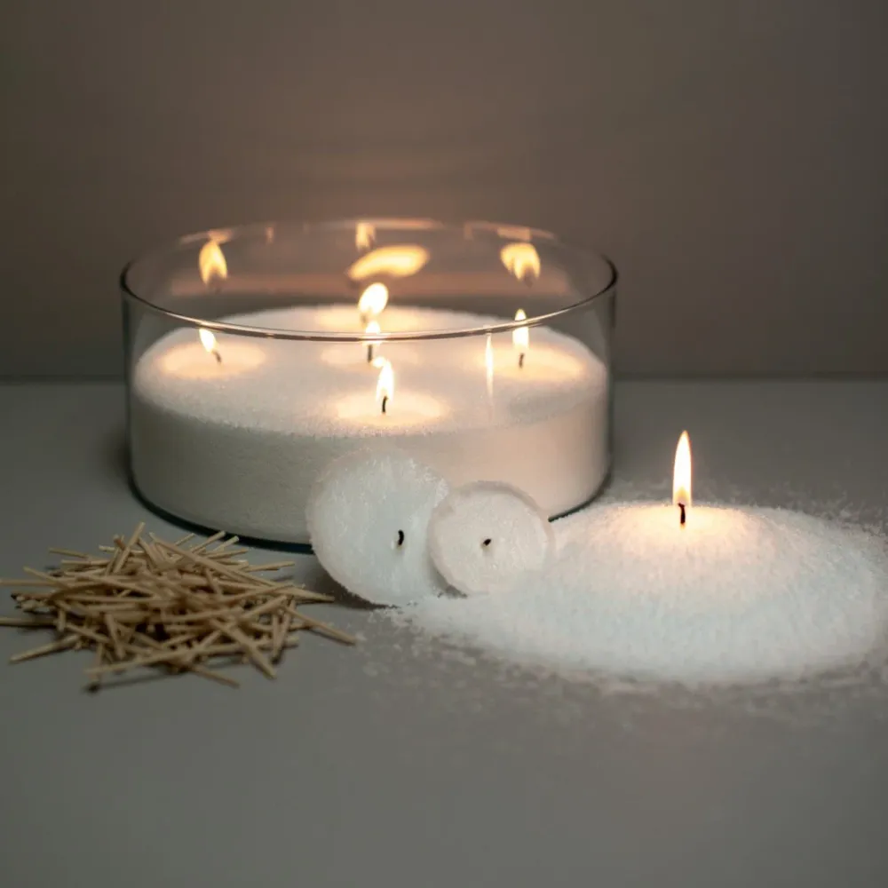 BOUGIE SABLE CIRE 9,9 LB + 90 MÈCHES EN CADEAU White ATOMRA HOME®