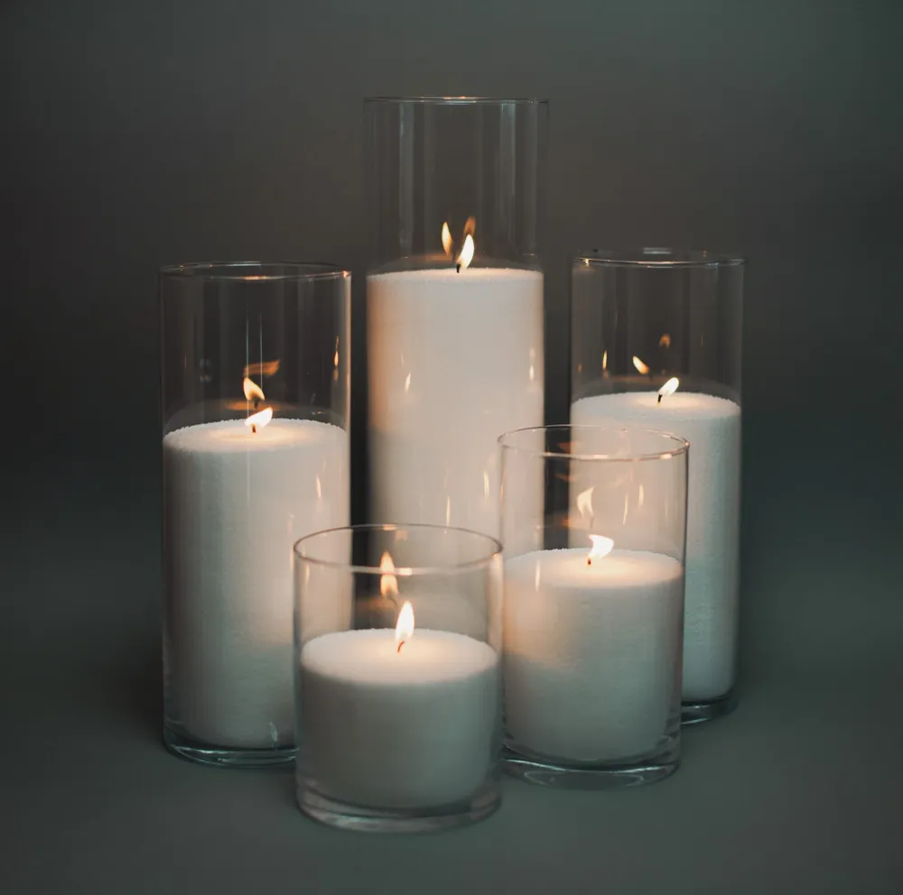 BOUGIE SABLE CIRE 9,9 LB + 90 MÈCHES EN CADEAU White ATOMRA HOME®