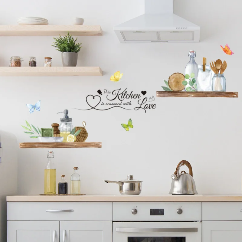 Autocollant mural décoratif pour cuisinière en PVC imperméable - Sticker cuisine design cartoon