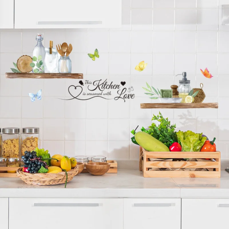 Autocollant mural décoratif pour cuisinière en PVC imperméable - Sticker cuisine design cartoon