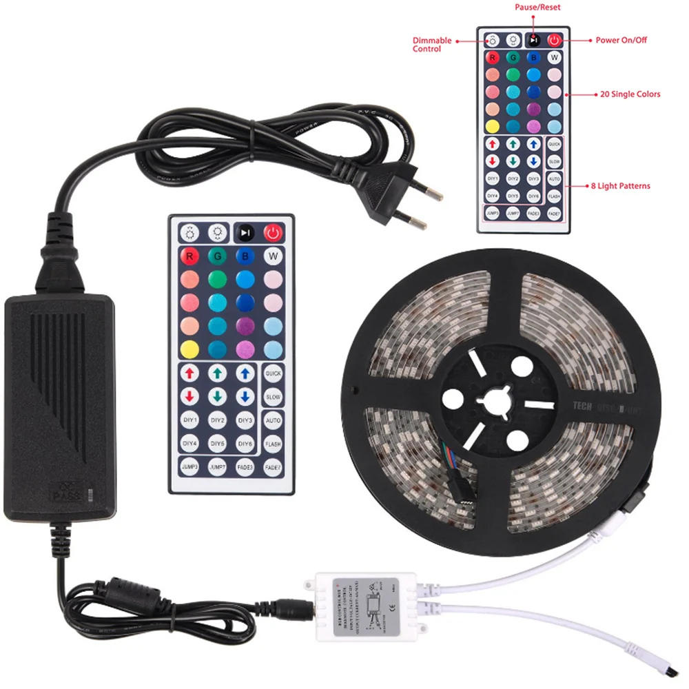 TD® Bande Lumineuse LED Guirlandes Flexible Multicolore Décoration Noël Anniversaire Halloween Chaîne Jardin Cérémonie Mar...