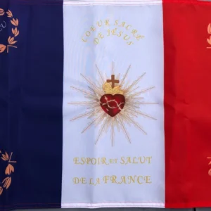 Drapeau Français Coeur Sacré de Jésus Bannières de Chrétienté
