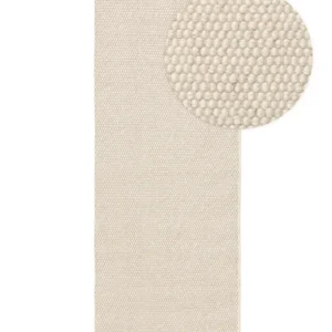 Tapis de Couloir en Laine fait main ROCCO Blanc BENUTA