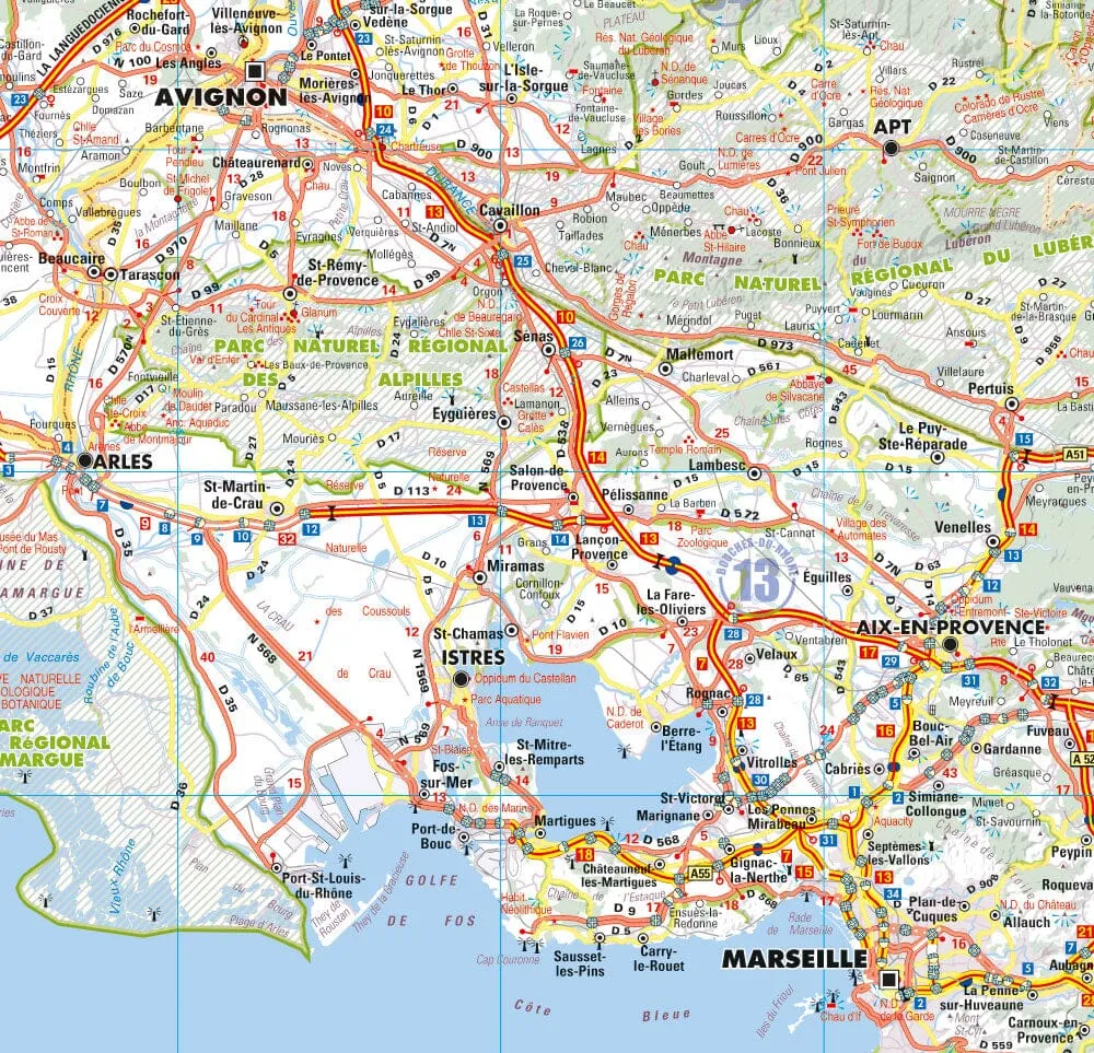 Carte murale – France routière, Quart Sud-Est - 100 x 100 cm | Blay Foldex