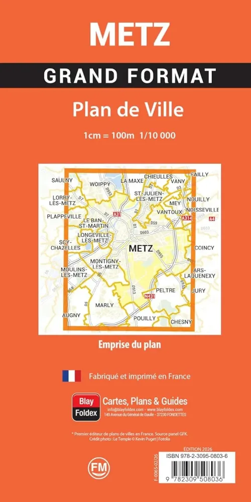 Metz - Plan de ville grand format | Blay Foldex