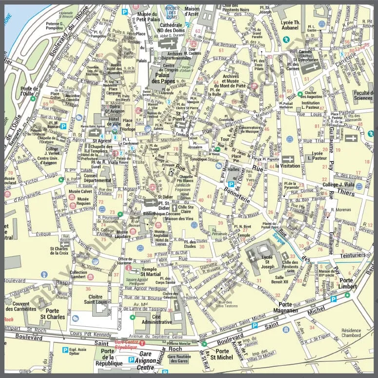 Poster de ville - Avignon (100 x 70 cm) | Blay Foldex