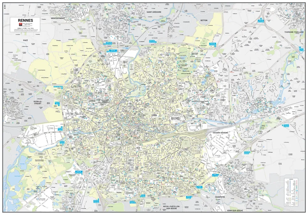 Poster de ville - Rennes (100 x 70 cm) | Blay Foldex