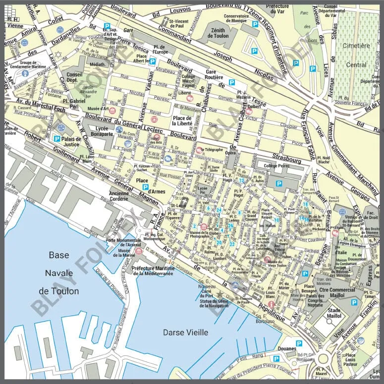 Poster de ville - Toulon (100 x 70 cm) | Blay Foldex