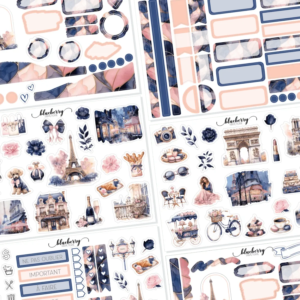 Stickers collection - La vie en rose Sheet Blueberry Papeterie