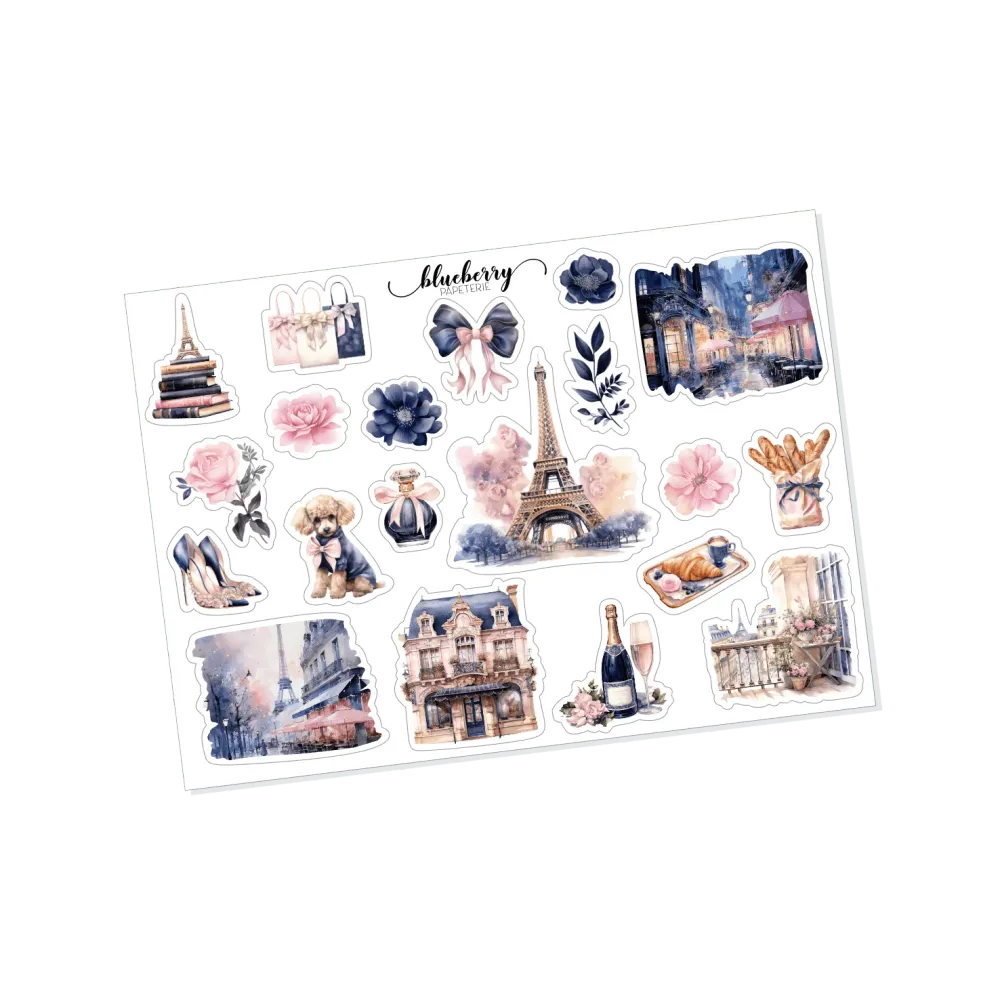 Stickers collection - La vie en rose Sheet Blueberry Papeterie