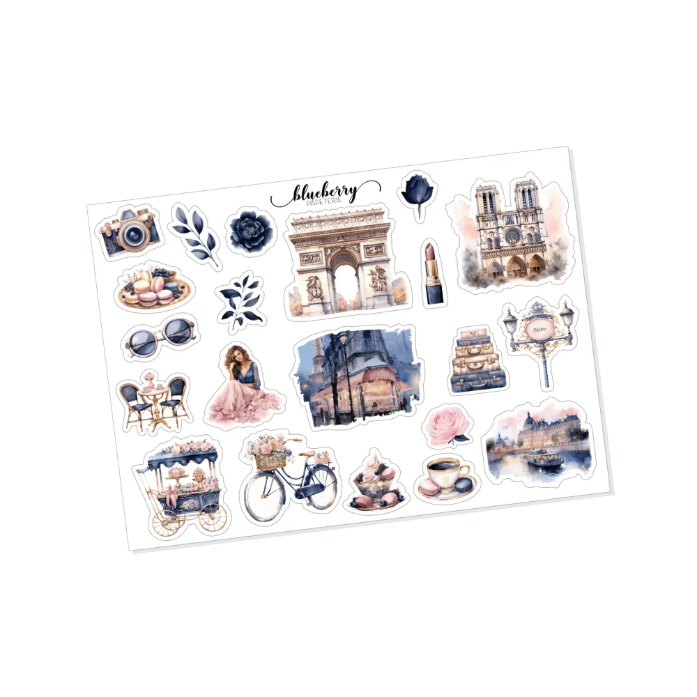 Stickers collection - La vie en rose Sheet Blueberry Papeterie
