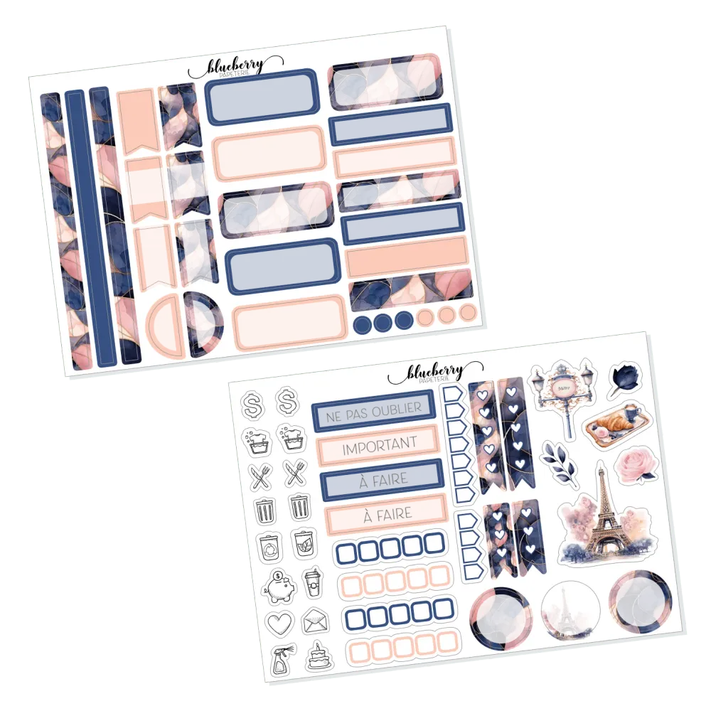 Stickers collection - La vie en rose Sheet Blueberry Papeterie
