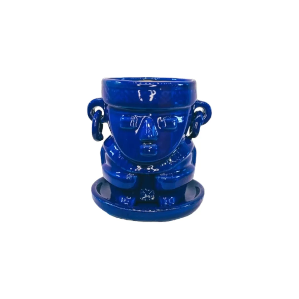 Vase Muisca Émaillé Bleu - Moyen boho deco