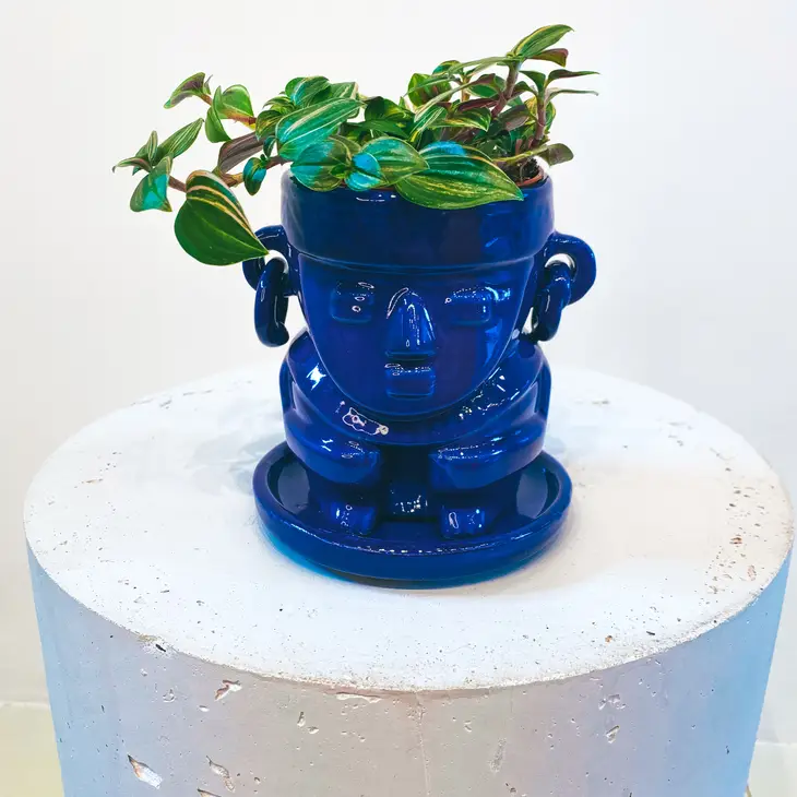 Vase Muisca Émaillé Bleu - Moyen boho deco