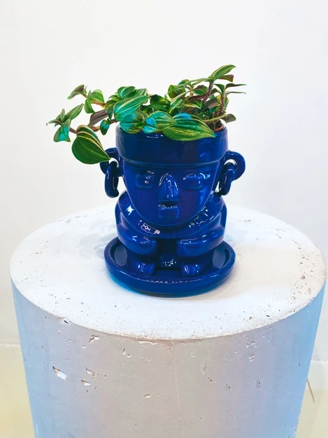 Vase Muisca Émaillé Bleu - Moyen boho deco