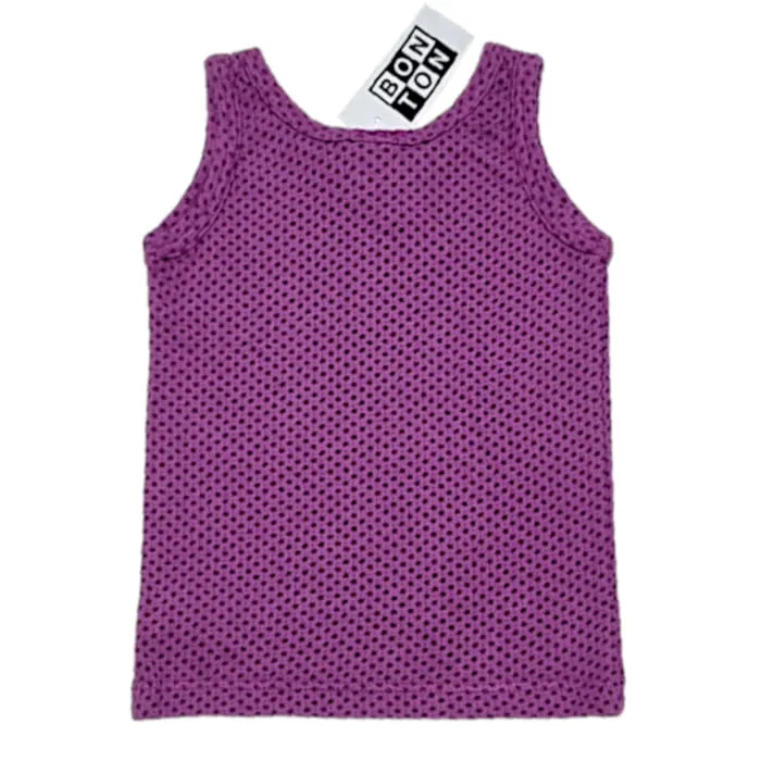 Débardeur bébé fille motif étoiles - Aubergine Bonton