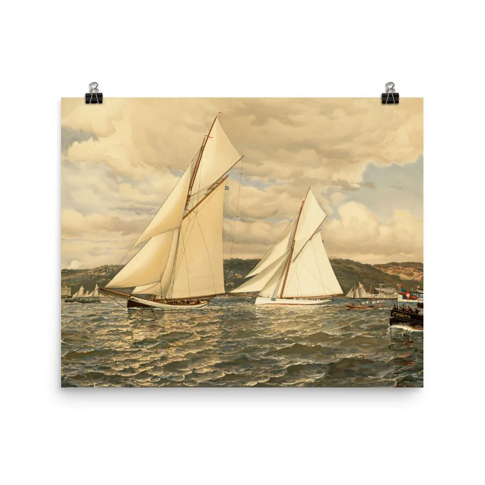 Courses navales - affiche Boston Public Library