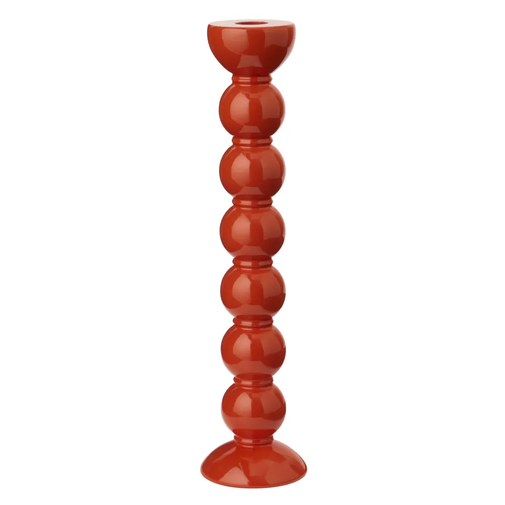 Bougeoir Bobine Orange Extra Haut - 33 cm