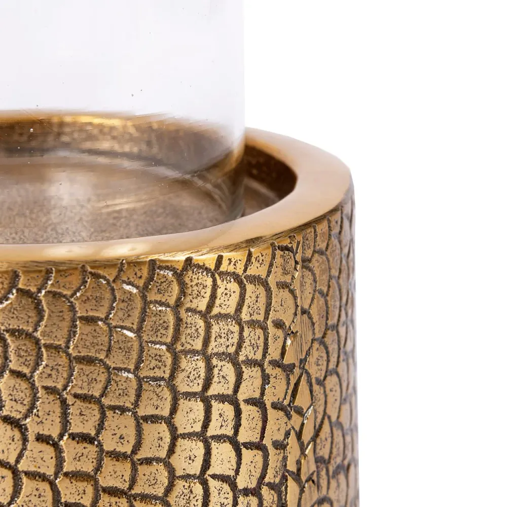 Le Bougeoir Croco Avec Verre - Laiton - L