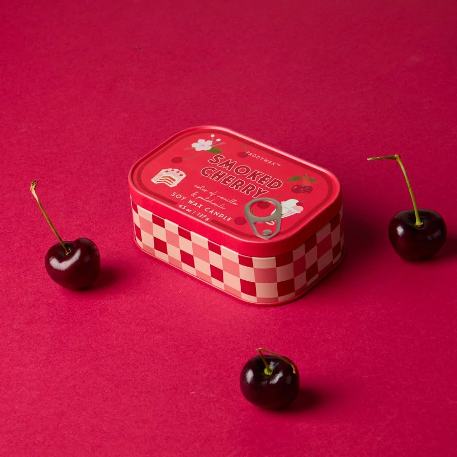 Bougie boîte de conserve cerises