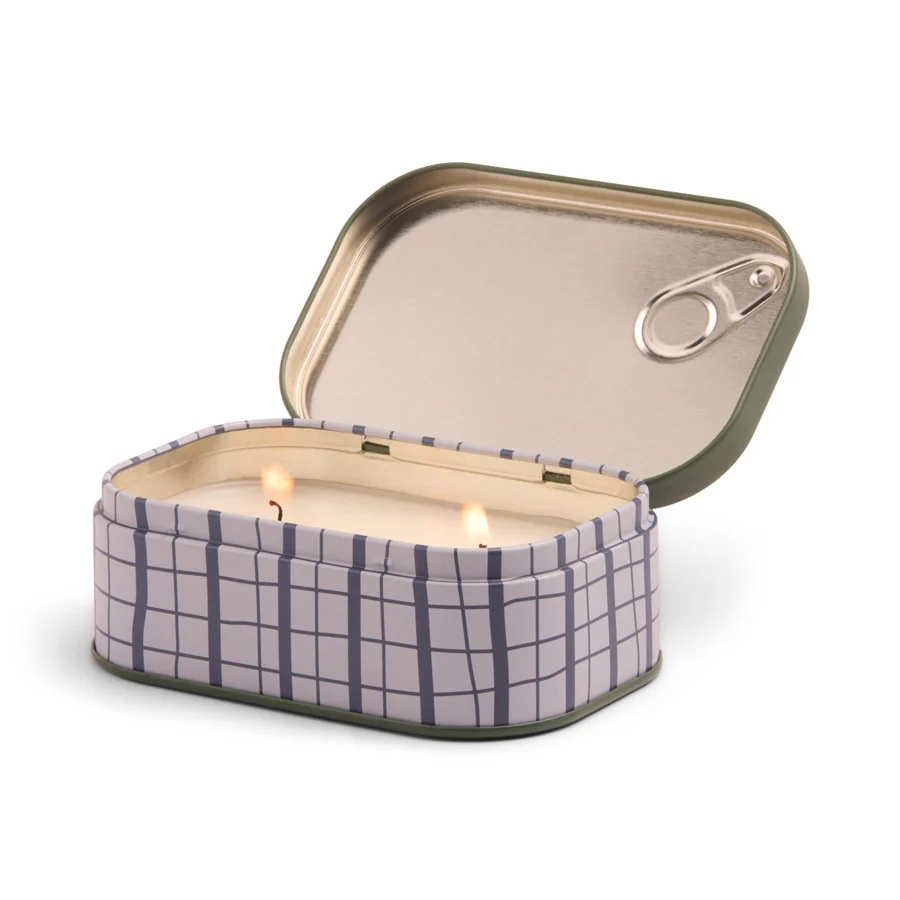 Bougie boîte de conserve Olive - bois flotté, feuille de figuier