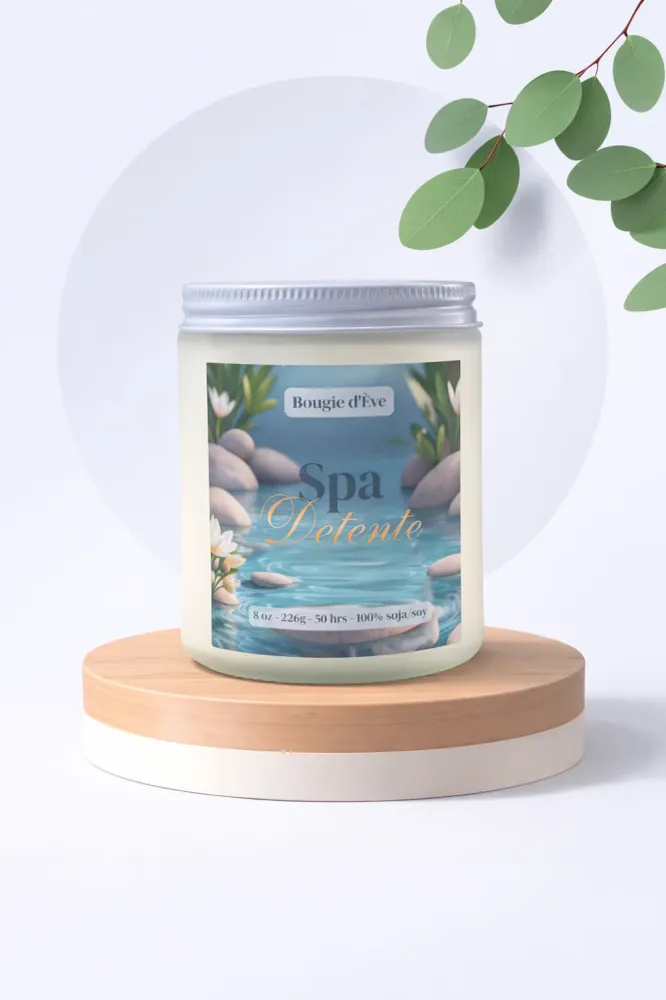 Bougie de soja 8 oz - Spa détente Bougie d'Ève