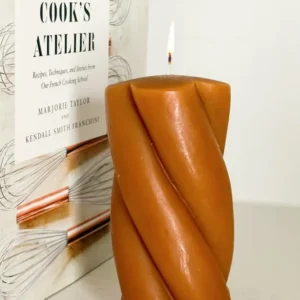 Bougie Large Avec Design Spiral Ocre Grande