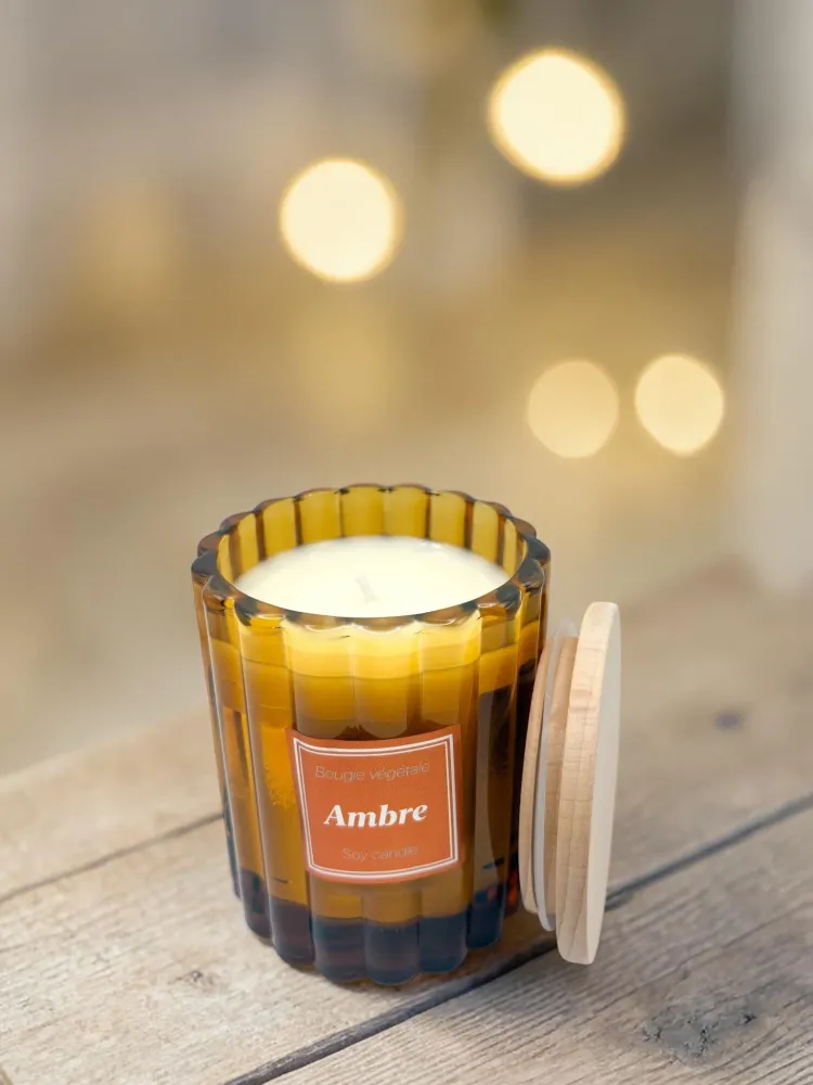 Bougie végétale parfumée - Ambre