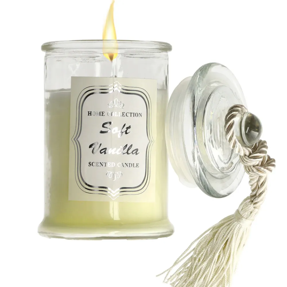 Bougies de luxe en verre - Bougie parfumée à la vanille - Durée de combustion de 34 heures - Bougie parfumée d'aromathérap...