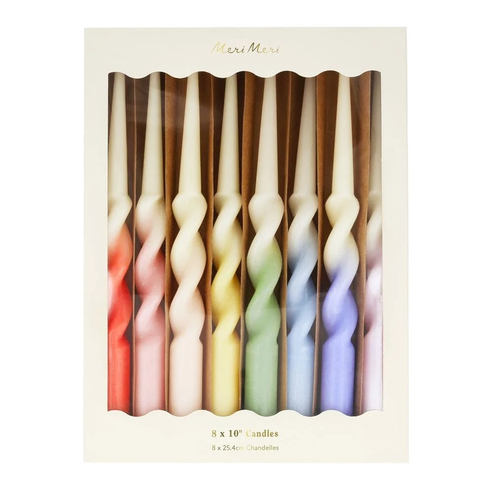 Bougies torsadées - Arc-en-ciel - Meri Meri