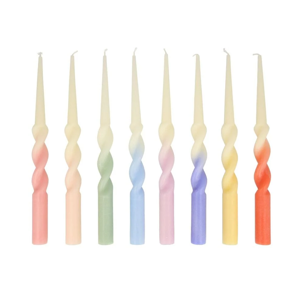 Bougies torsadées - Arc-en-ciel - Meri Meri