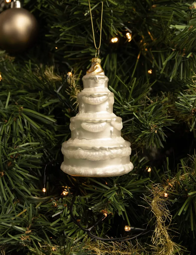 Boule de Noël Nordic Light - en verre - Gâteau de mariage - 12 cm