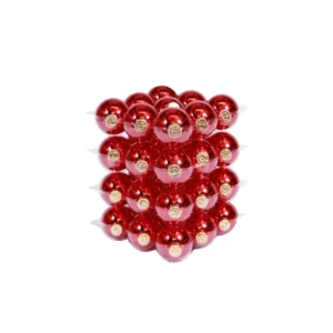 Boules de Noël classiques rouges 6 cm - 36 boules