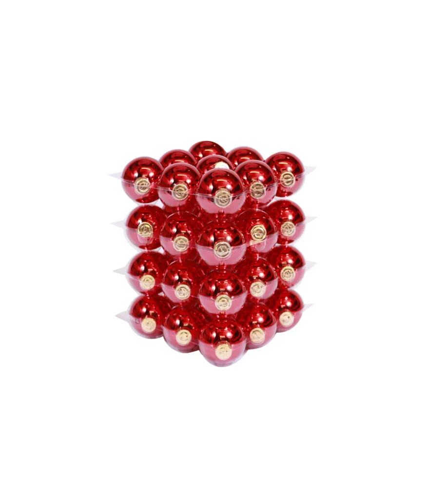 Boules de Noël classiques rouges 6 cm - 36 boules