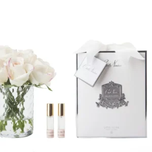 Bourgeons roses rose blush vase transparent