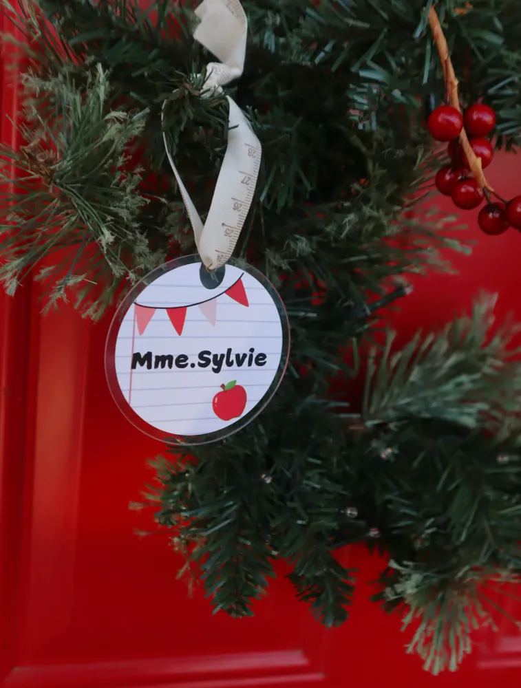 Boule de Noël pour professeur personnalisée-Plusieurs options. Sans Boutique Création V