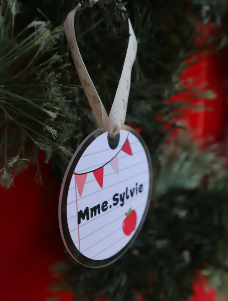 Boule de Noël pour professeur personnalisée-Plusieurs options. Sans Boutique Création V