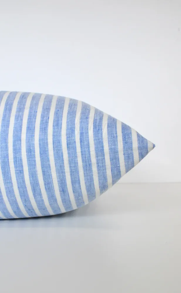 Linen Way | Coussin Lagoon- Bleu et blanc boutiquetozzi